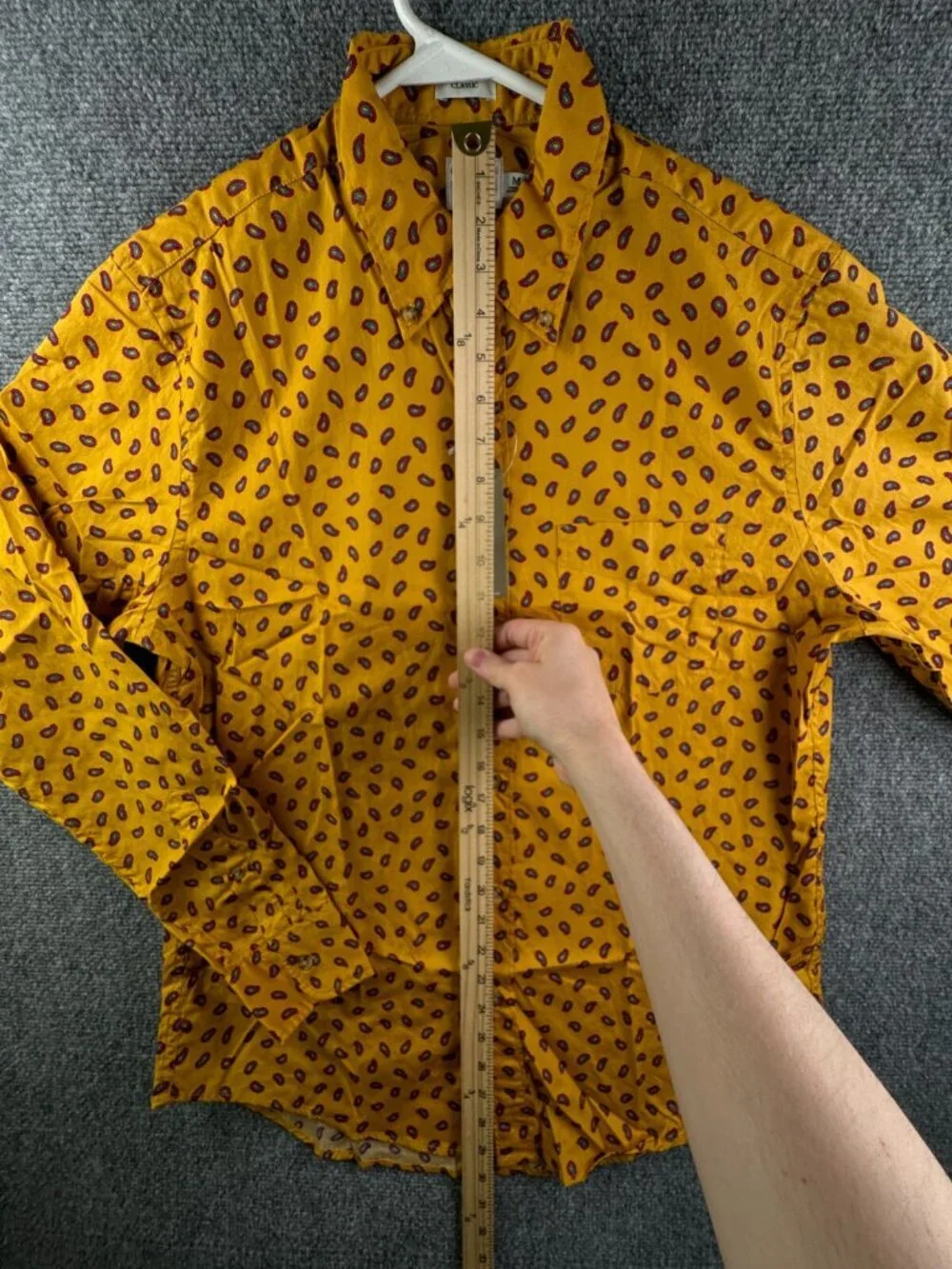 NWT J. Crew Men Yellow Red Paisley Long Sleeve Button Up Shirt Medium Classic